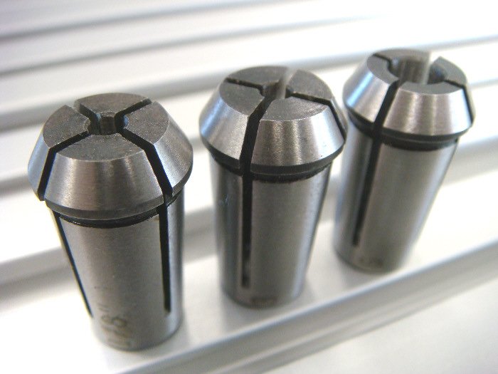 CNC-Step - Hylsysarja 3 osaa - 3,0 / 3,175 / 6,0 mm - AMB (Kress) ja Suhner jyrsinmoottoreille