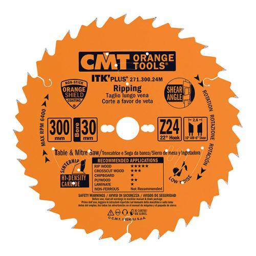 CMT - Pyörösahanterä - ITK - Halkaisu-katkaisu D=315X2,6X30 Z54 ATB