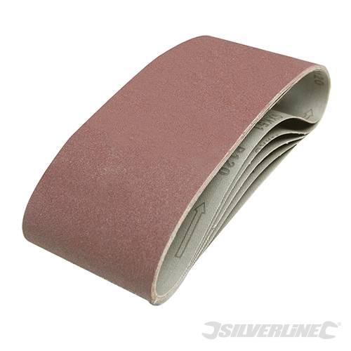 Silverline Sanding Belts 100 x 610mm 5pk - 80 Grit