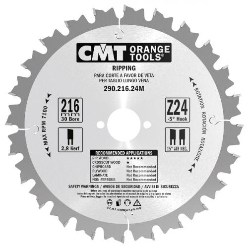 CMT - RIP CIRCULAR SAW BLADES, FOR PORTABLE MACHINES 150-270MM