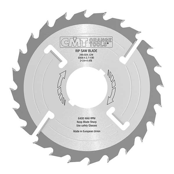 CMT - INDUSTRIAL THICK-KERF MULTI-RIP CIRCULAR SAW BLADES WITH RAKERS 180-300MM