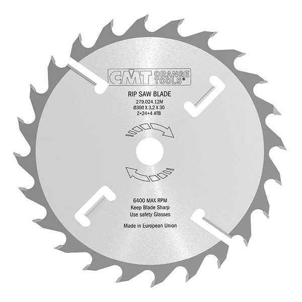 CMT -  INDUSTRIAL MULTI-RIP CIRCULAR SAW BLADES WITH RAKERS 250-400MM