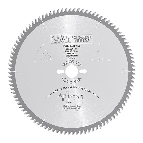 CMT - INDUSTRIAL SOLID SURFACE CIRCULAR SAW BLADES 160-300MM