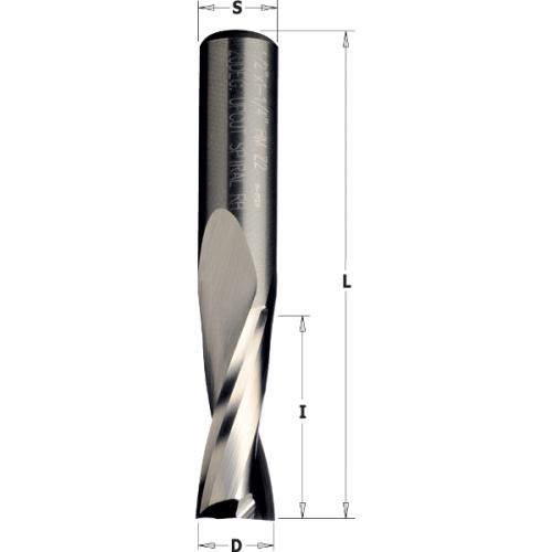 Spiraalijyrsinterä Ylös leikkaava Täyskarbidi HW D=3X12X60 Z2 RH