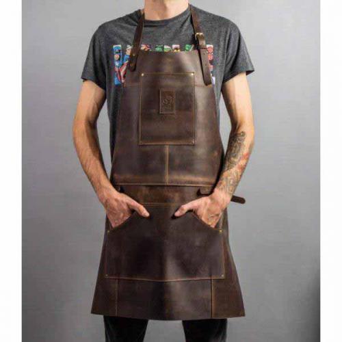 BeaverCraft - Genuine Leather Woodworkers Apron - Brown