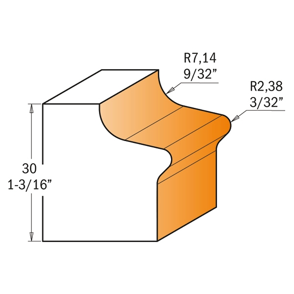 CMT - FINGER PULL BIT Z2 S=12 D=47.6x30 R2.38/R7.14 DX