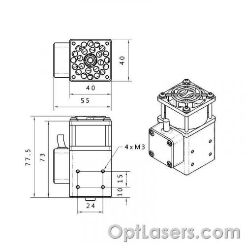 OPT Lasers - 6W Laser - Ammattilaismalli - PLH3D-6W-XF+ - Setti (sopii mm. Polar Bear, Workbee, ym)