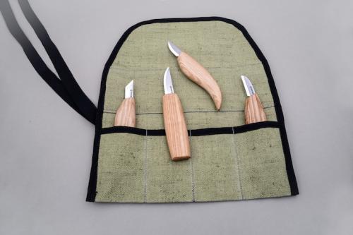 BeaverCraft – Basic Set of 4 Knives (4 knives in roll)