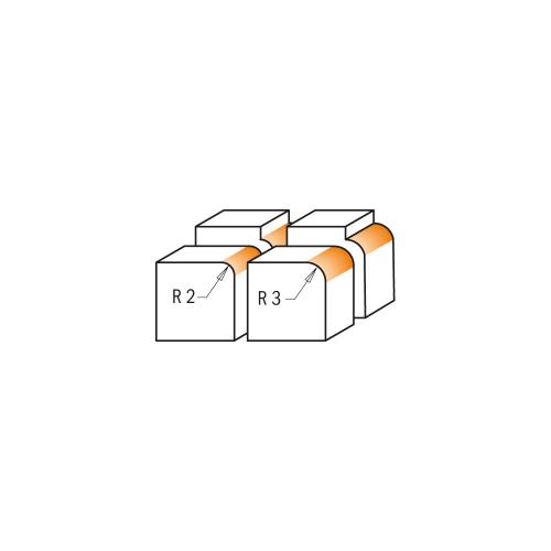 Pyöristys jyrsinterä irtopaloilla HW Z2 S=8 D=12,7 L=57,5 R=2 