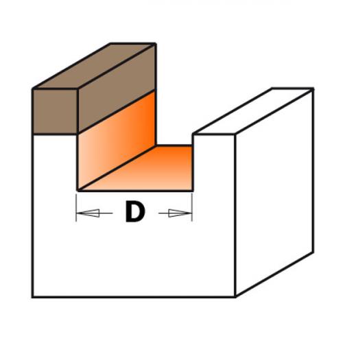 Suora Mallinejyrsinterä Yläpuolisella laakerilla HW S=6 D=15X20