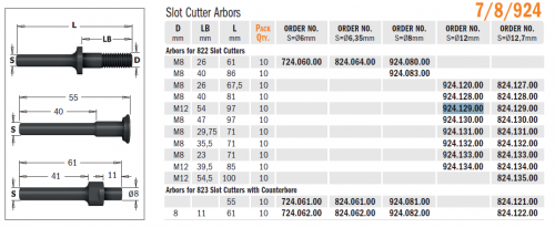 CMT - SLOT CUTTER ARBOR WITH 6MM SHANK AND M5SV SCREW