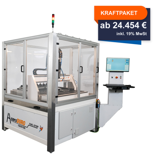 CNC-Step - AceroDURO 100/S100 RD CNC-kone - teräsrunko - konealusta ja suojakotelo mukana