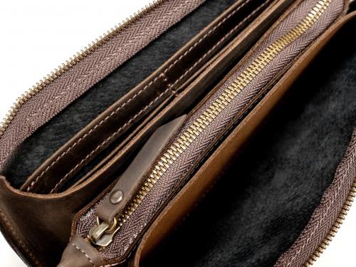 Beavercraft - Maverick - Leather Clutch Wristlet Hand Bag for Men, Chocolate