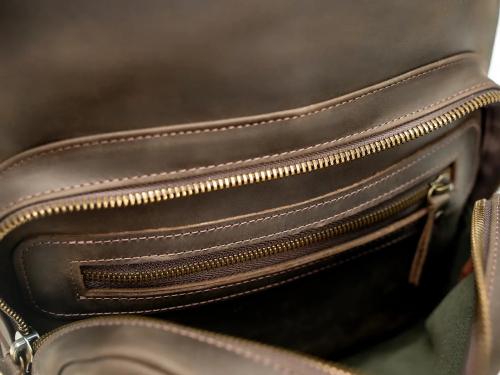 Beavercraft - Steadfast - Leather Laptop Backpack for Men, Chocolate