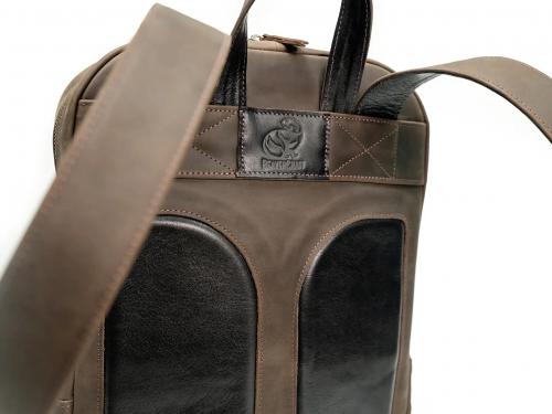 Beavercraft - Steadfast - Leather Laptop Backpack for Men, Chocolate