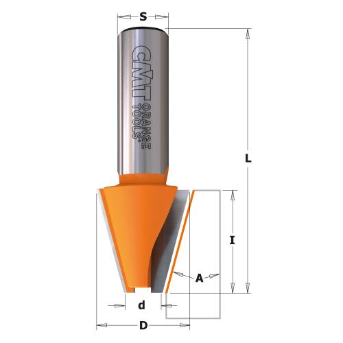 CMT - BEVEL CUTTER FOR CORIAN 15° HW S=12 D=9.5/23x25.4