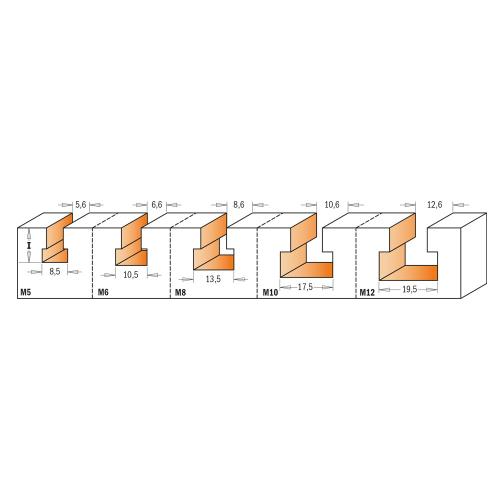 T-urajyrsinterä (Avaimenreikäterä) HW S=8 D=6,6/10,5X12,5 L=48