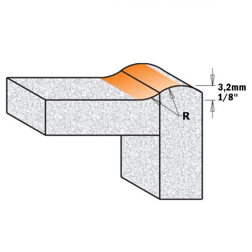 Keittiön altaan upotusjyrsin (Solid Surface) S=12 D=25,4x12,7 R=7,93