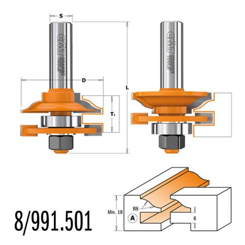 CMT - RAIL & STILE SET -HW- S=12 D=44.4 (A)