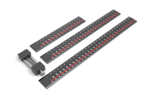 Dasqua - Monitoiminen merkintä- ja asteikkosarja, 3 viivainta