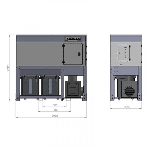 Enclosed CNC Dust Collector Filter Extractor 7.5Kw