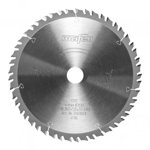 Mafell - Saw blade GT, 162 x 1,2/1,8 x 20 mm, Z49-7, 3WZ/FZ, for fine cuts in wood, board materials