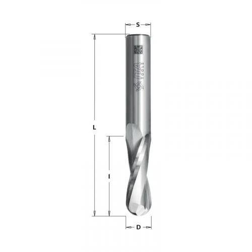 Solid carbide cutter Z2 D=12 I=50 L=150 S=12 RH upcut round nose R=6