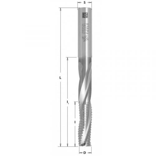 Solid carbide cutter Z3 D=12 I=95 L=150 S=12 RH chip breaker upcut locksets