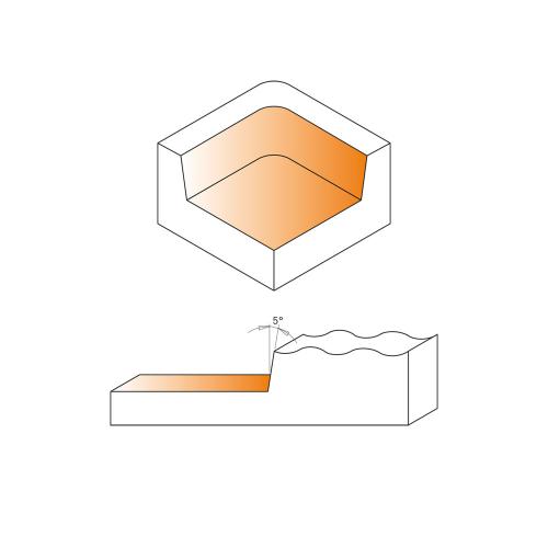 SPOILBOARD SURFACING CUTTER HW S=6.35 D=25.4x6.35x41 RH