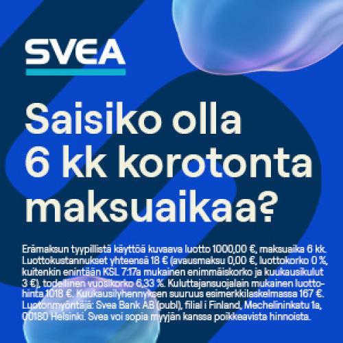 Svea jopa 10kk koroton maksuaika Yksityishenkilöille