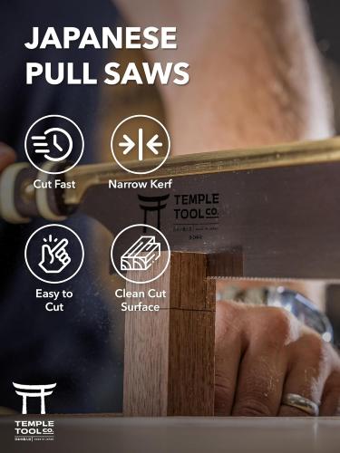 Temple Tool - Dozuki - Dovetail saha - Premium - halkaisuhammastus (0.5 / 0.3 / 18TPI) - 240mm