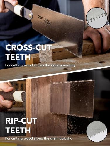 Temple Tool - Ryoba - Kaksiteräinen Japanilainen käsisaha - Premium (0.8 /  0.5 / 6-10TPI / 15TPI) - 240mm