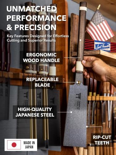 Temple Tool - Ryoba - Kaksiteräinen Japanilainen käsisaha - Premium (0.8 /  0.5 / 6-10TPI / 15TPI) - 240mm