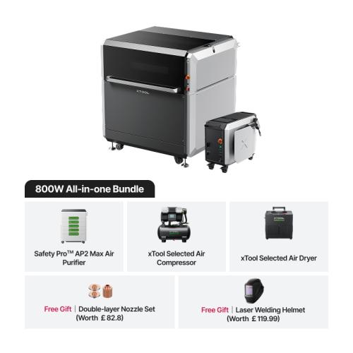 xTool - MetalFab 800 W All-in-One -paketti paineilmalla