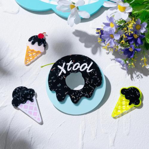 xTool - 3,2 mm glitterakryylilevy, ripotekuvioinen, musta (3 kpl)
