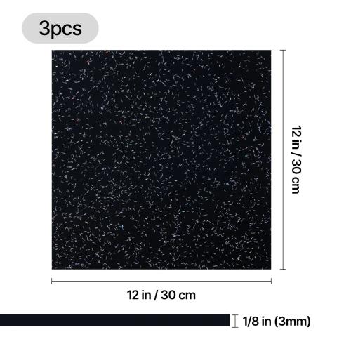 xTool - 3,2 mm glitterakryylilevy, ripotekuvioinen, musta (3 kpl)