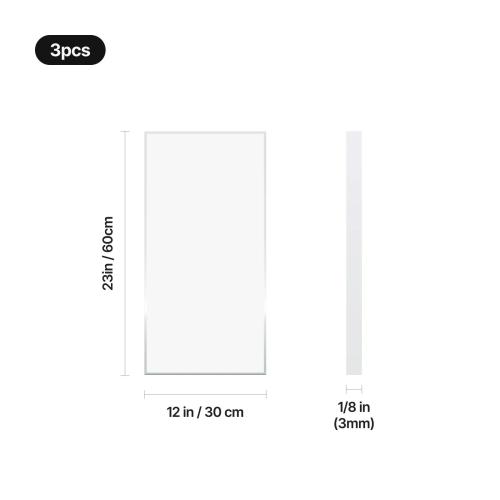 xTool - 3 mm kirkas kiiltävä akryylilevy, kirkas, 30 × 60 cm (3 kpl)