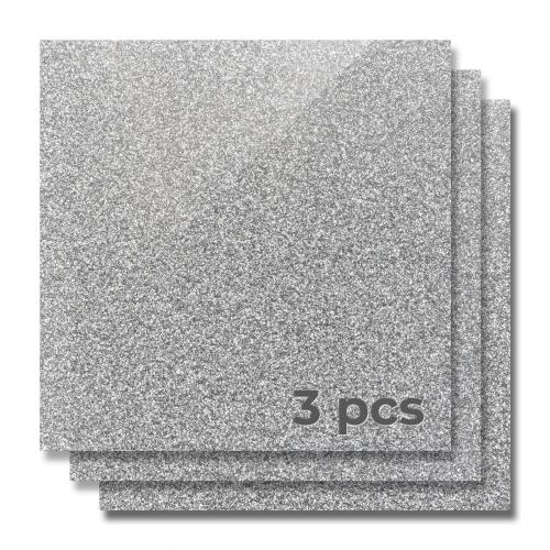 xTool - 3 mm kimalleakryylilevy, hopea, 30 × 30 cm (3 kpl)