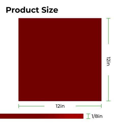xTool - 3 mm peittävä kiiltävä akryylilevy, tummanpunainen, 30 × 30 cm (3 kpl)