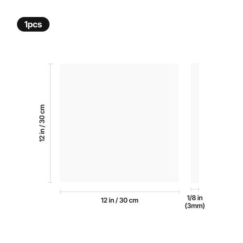 xTool - 3 mm peittävä kiiltävä akryylilevy, helmiäisvalkoinen, 30 × 30 cm (1 kpl)