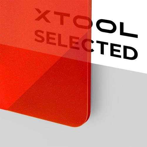 xTool - 3 mm läpikuultava glitterakryylilevy, punainen (3 kpl)