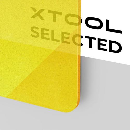 xTool - 3 mm läpikuultava glitterakryylilevy, keltainen (3 kpl)