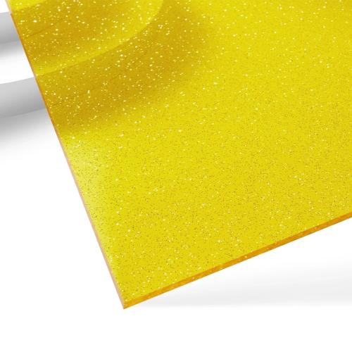 xTool - 3 mm läpikuultava glitterakryylilevy, keltainen (3 kpl)
