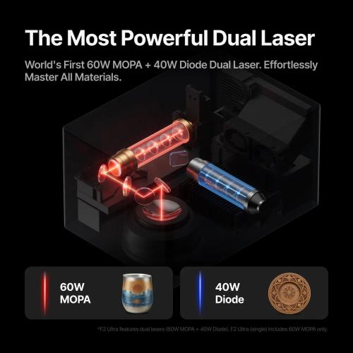 xTool - F2 Ultra - 60W MOPA-laser - Single - metallin merkkaukseen