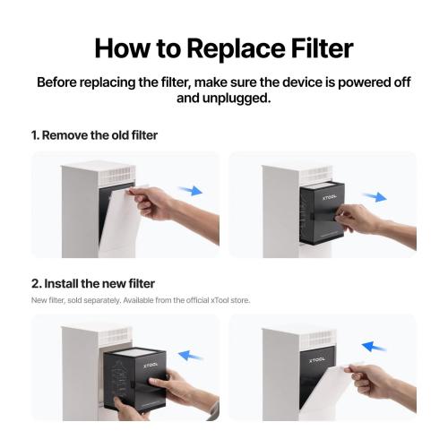 xTool - Vaihtosuodatinsarja F2 Air Purifier Go -puhdistimeen