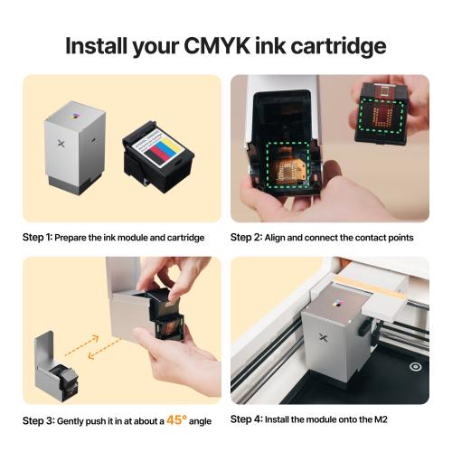 xTool - Mustepatruuna M2:n CMYK-moduuliin (40 ml)