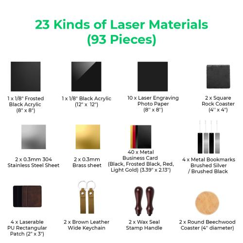 xTool - F1/F2 Ultra -lasermateriaalipaketti (93 osaa)