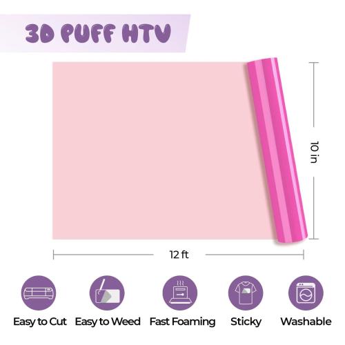 xTool - laserturvallinen 3D-kohosiirtokalvo, neonpinkki, 25 × 183 cm