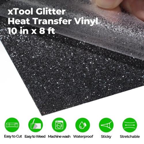 xTool - laserturvallinen glittersiirtokalvo, musta