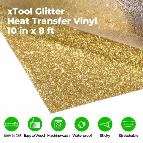 xTool - laserturvallinen glittersiirtokalvo, kulta